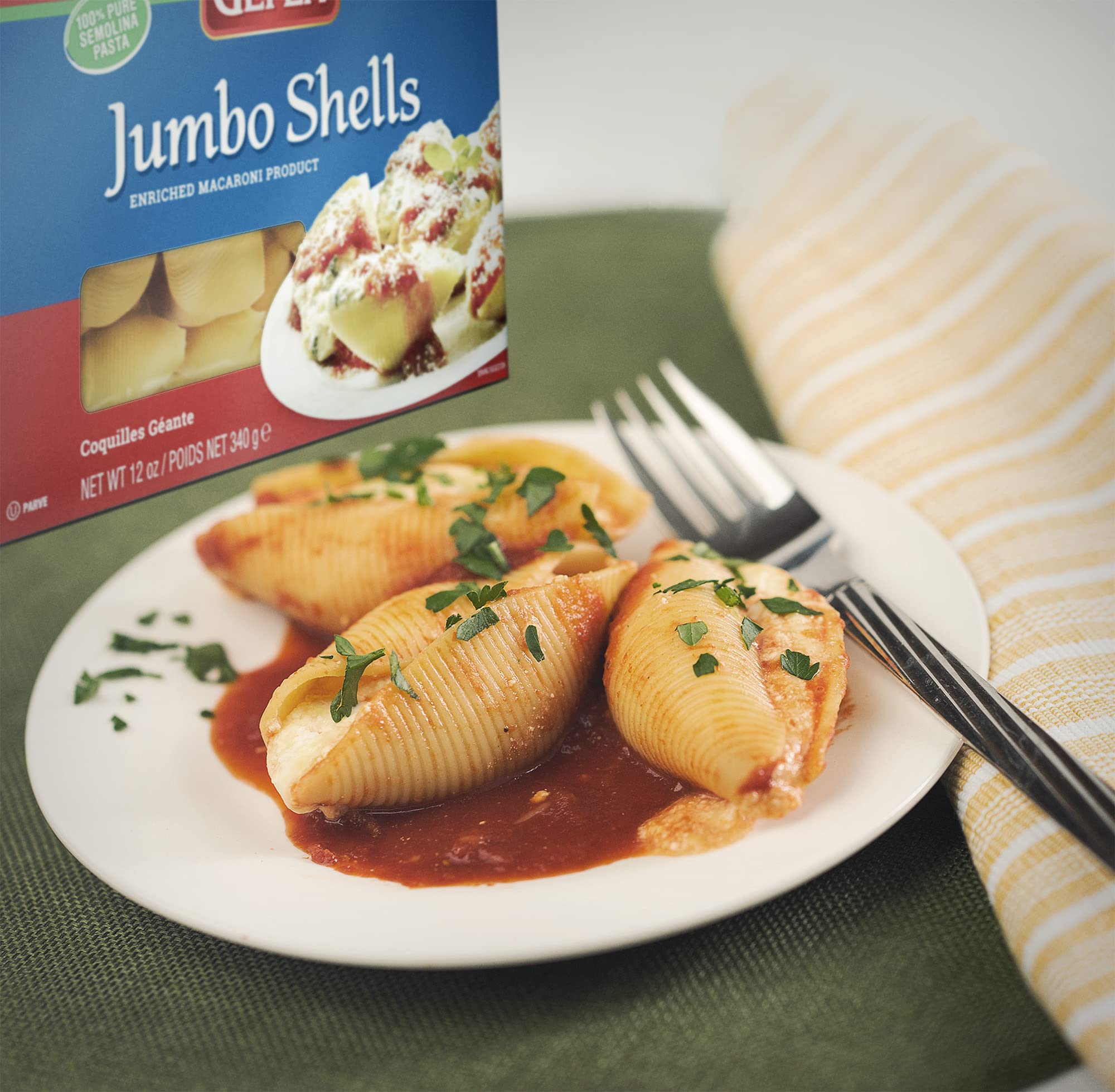 Gefen Jumbo Pasta Shells baked dish illustrating versatile, crowd-pleasing dinner ideas