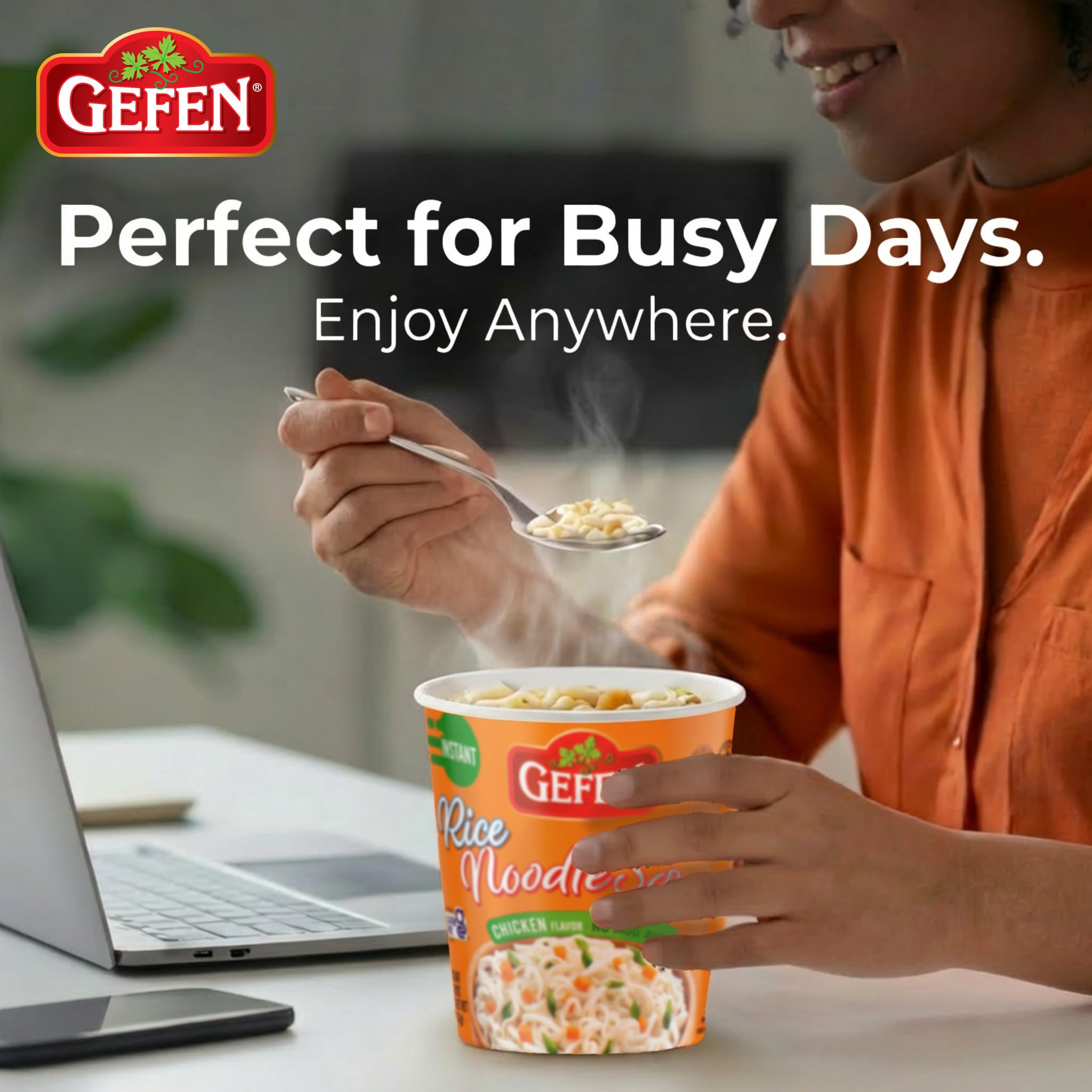 Gefen kosher-certified badge visible, year-round dietary compatibility.