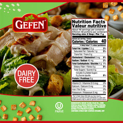 Gefen Onion Garlic Mini Croutons sprinkled on a fresh salad for extra crunch.