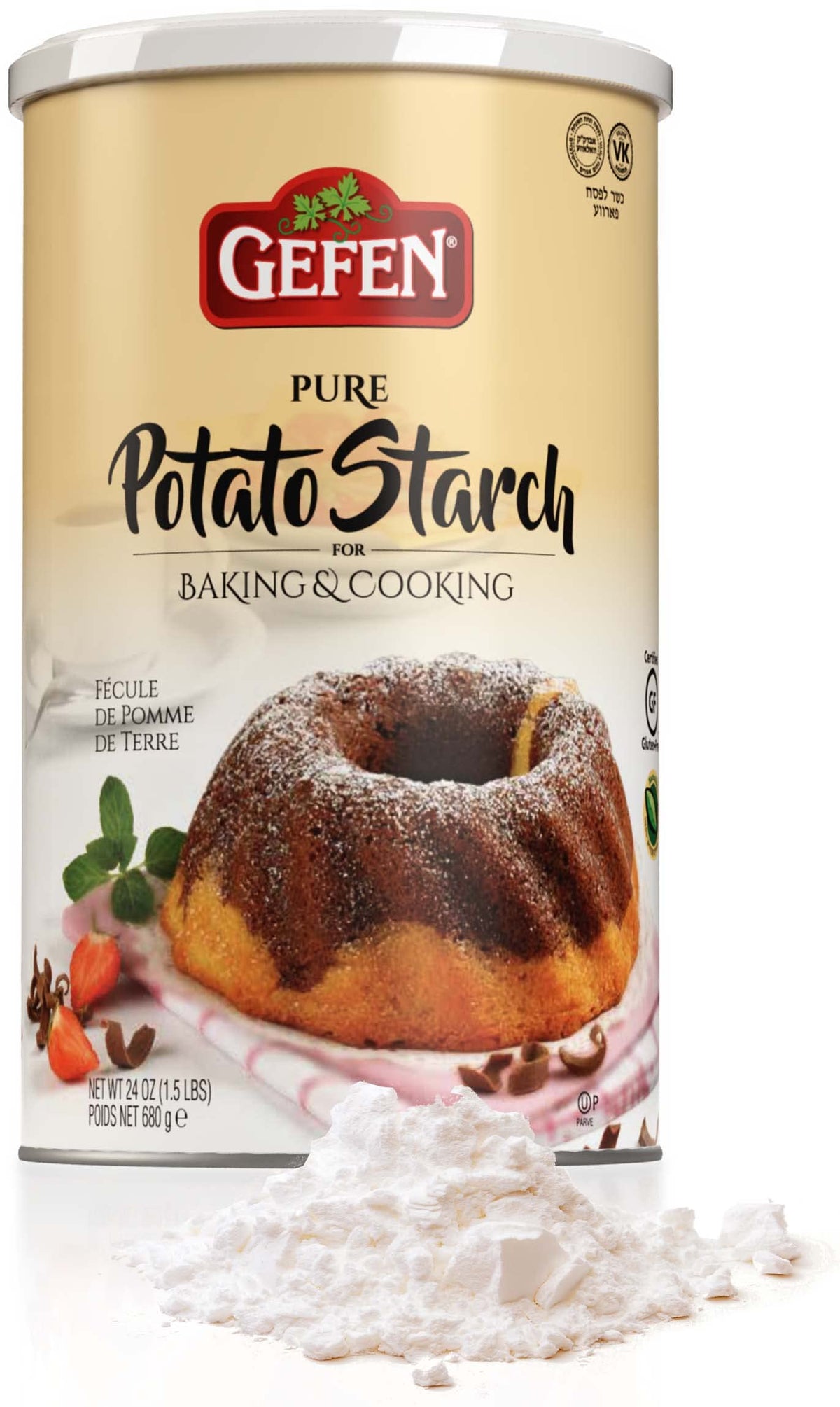 Gefen Pure Potato Starch bag closeup showing gluten-free baking staple