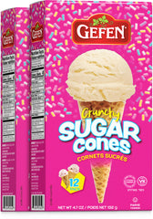 Gefen Sugar Cones box front highlights two-pack packaging for events