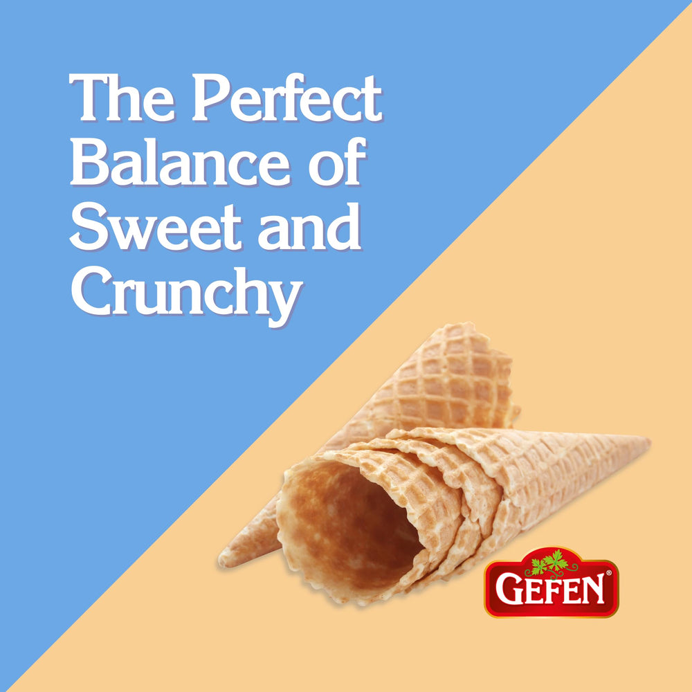 Gefen Sugar Cones dipped rim closeup with chocolate and toppings idea