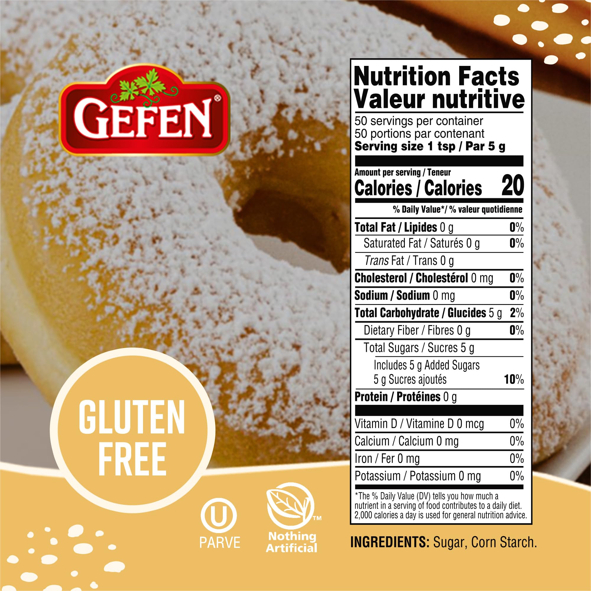 Gefen Confectioners Sugar dusting cakes and cookies for a delicate finish