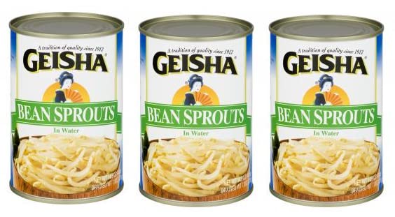 Geisha bean sprouts pack-3 water cans for quick meal prep.