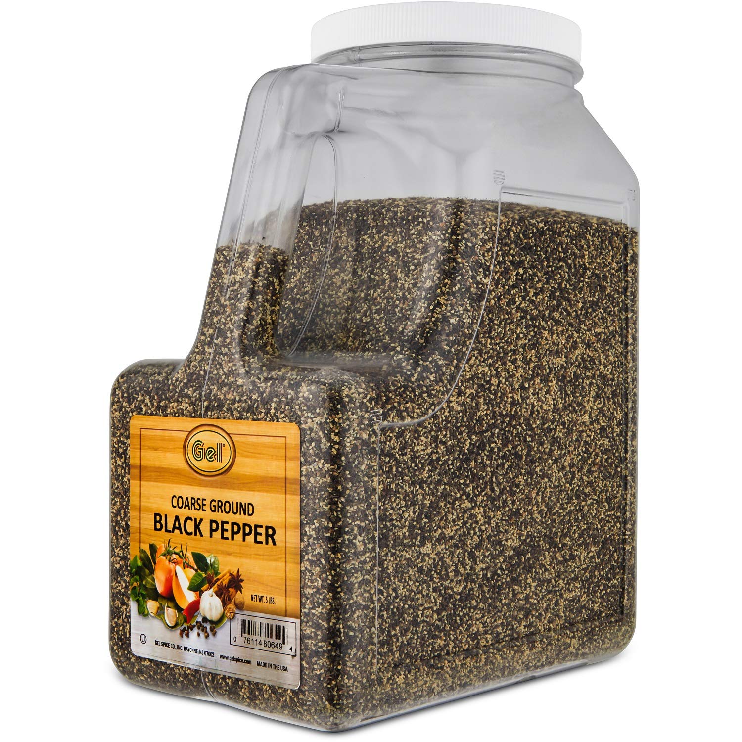 Gel Spice black pepper 18-24 mesh close-up for even seasoning.
