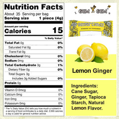 Gem Gem Ginger Candy textured candies highlighting natural cane sugar flavor.