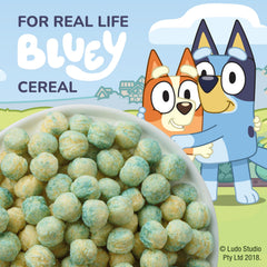 General Mills Bluey Cereal crispy corn puffs close-up for quick breakfasts