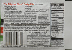 General Mills Chex Original Seasoning back view with usage tips and storage ideas.