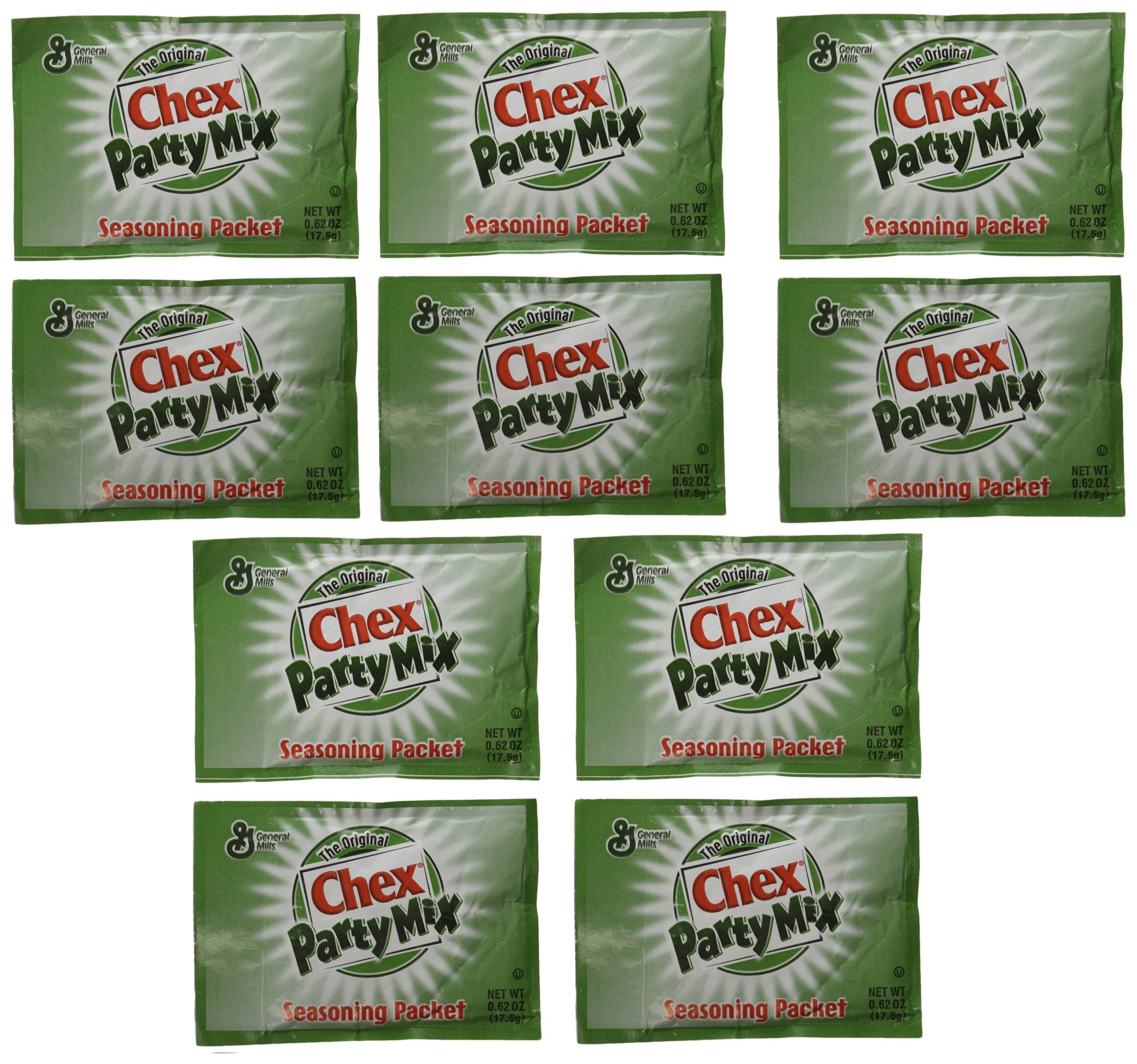 General Mills Chex Original Seasoning ten packets front view for quick party mix prep.