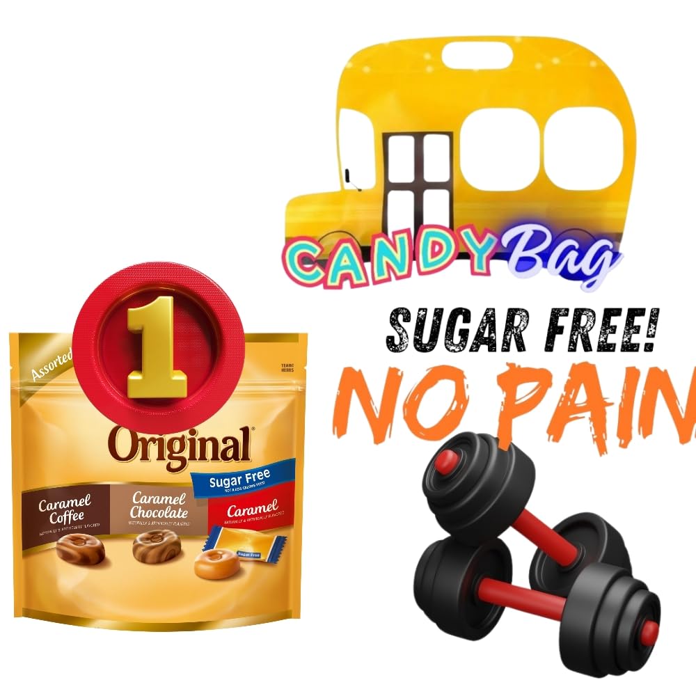 Generic All Original Sugar Free Candies resealable zipbag demonstrates mess-free storage and freshness.