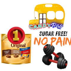 Generic All Original Sugar Free Candies resealable zipbag demonstrates mess-free storage and freshness.