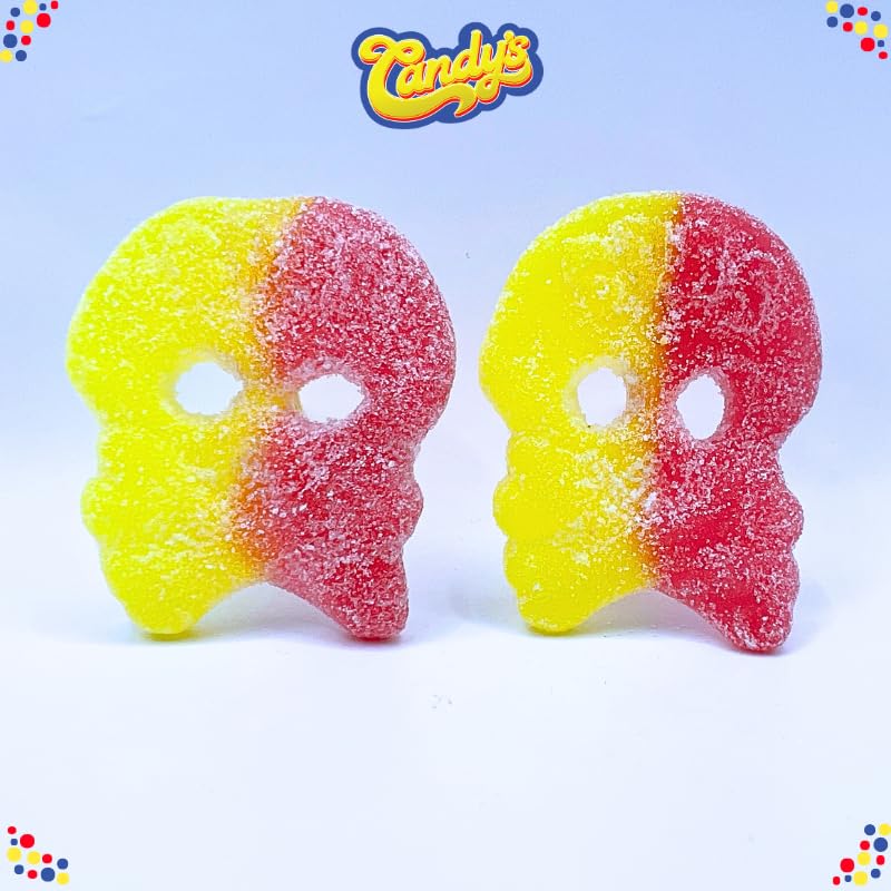 Generic BUBS Sour Fizzy Swedish Skulls dual-flavor split design showcased