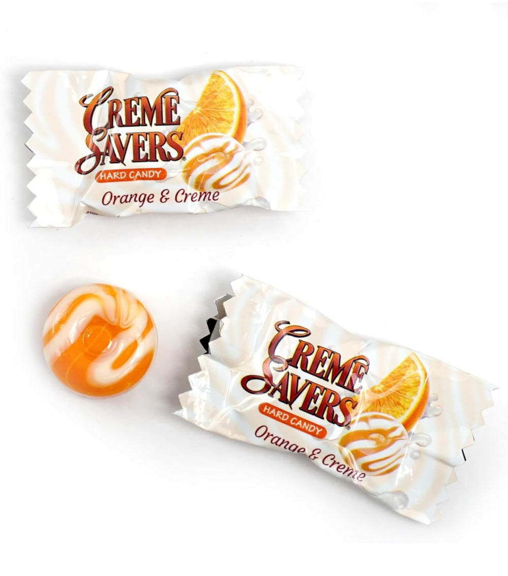 Generic Creamy Delight orange-swirl candies, bold flavor for breaks.