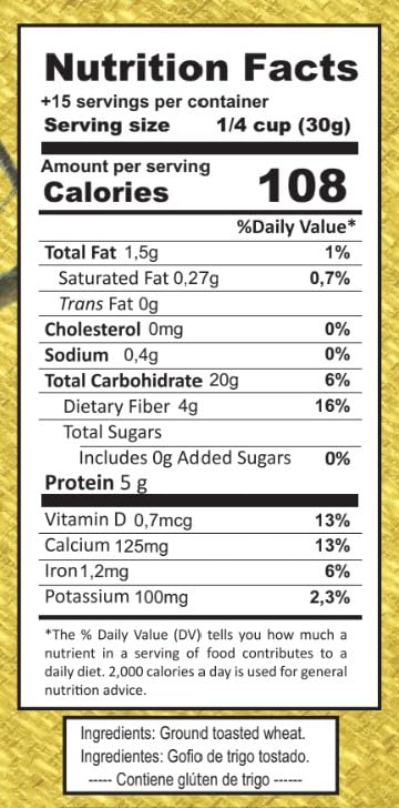 Generic Elba Mill gofio bag close-up reveals natural ingredients