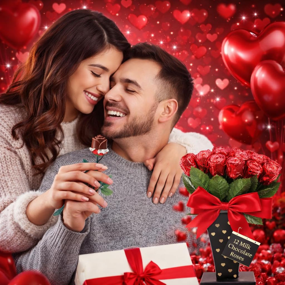 Generic Gift box with roses — ready to present in stylish packaging.