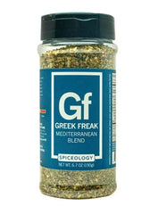 Generic Greek Freek Mediterranean Blend bottle showing garlic and sun-dried tomatoes for versatile seasoning
