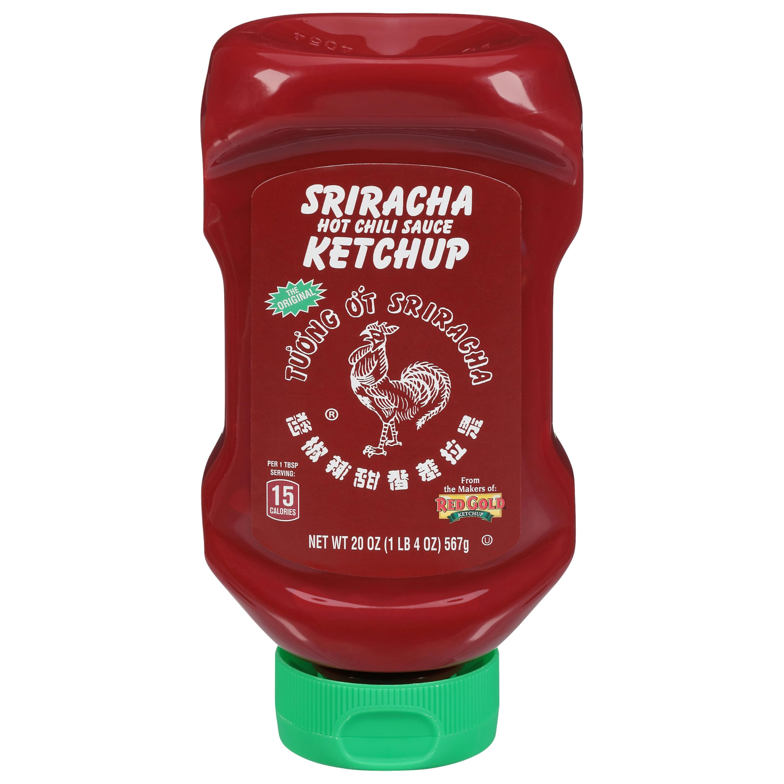 Generic H.uy Sriracha-style ketchup 20oz pack display, perfect for gatherings