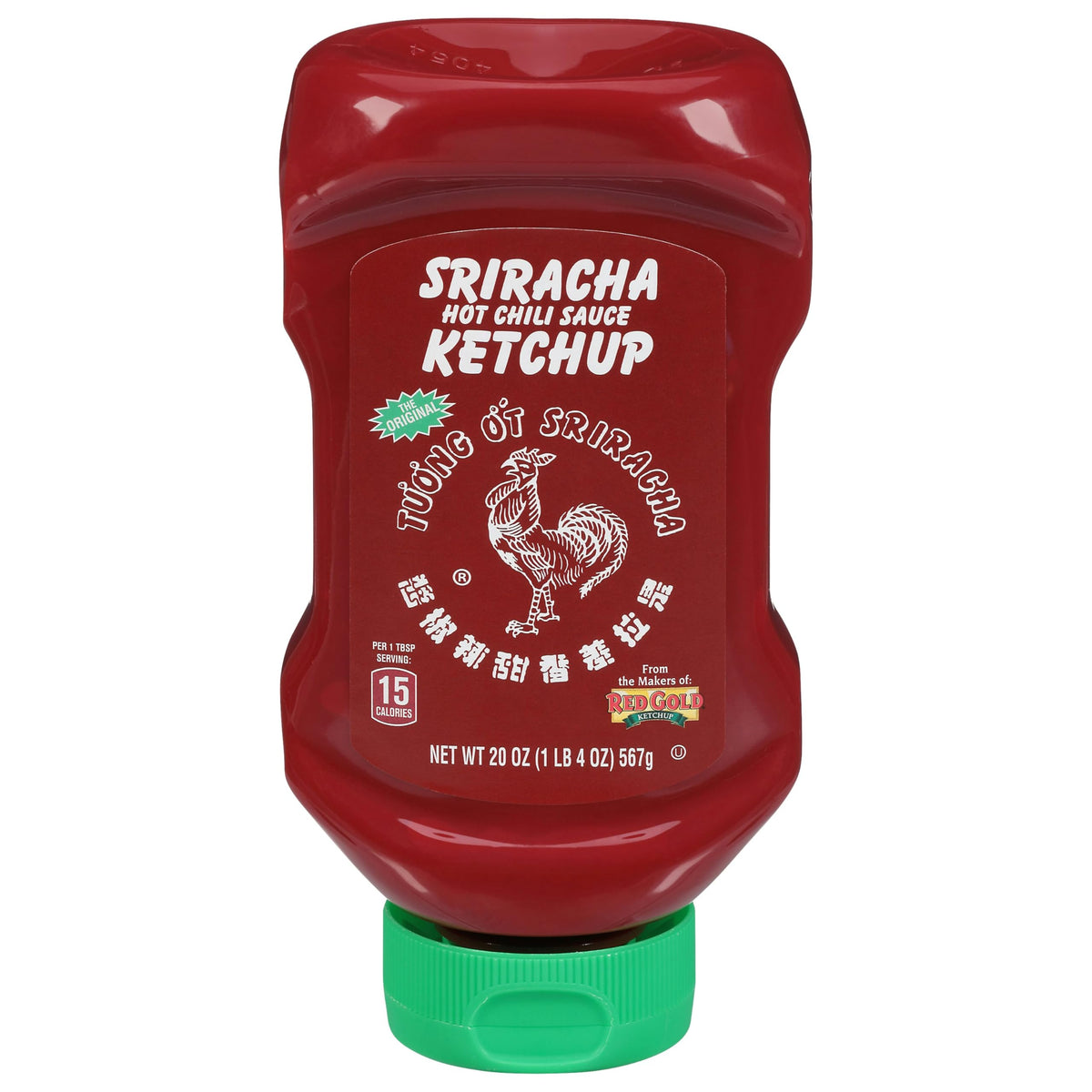 Generic H.uy Sriracha-style ketchup 20oz pack display, perfect for gatherings
