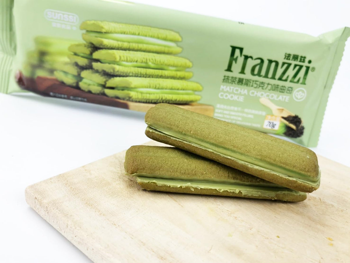 Generic Matcha Chocolate Cookies packfront showing premium snack for tea-time indulgence