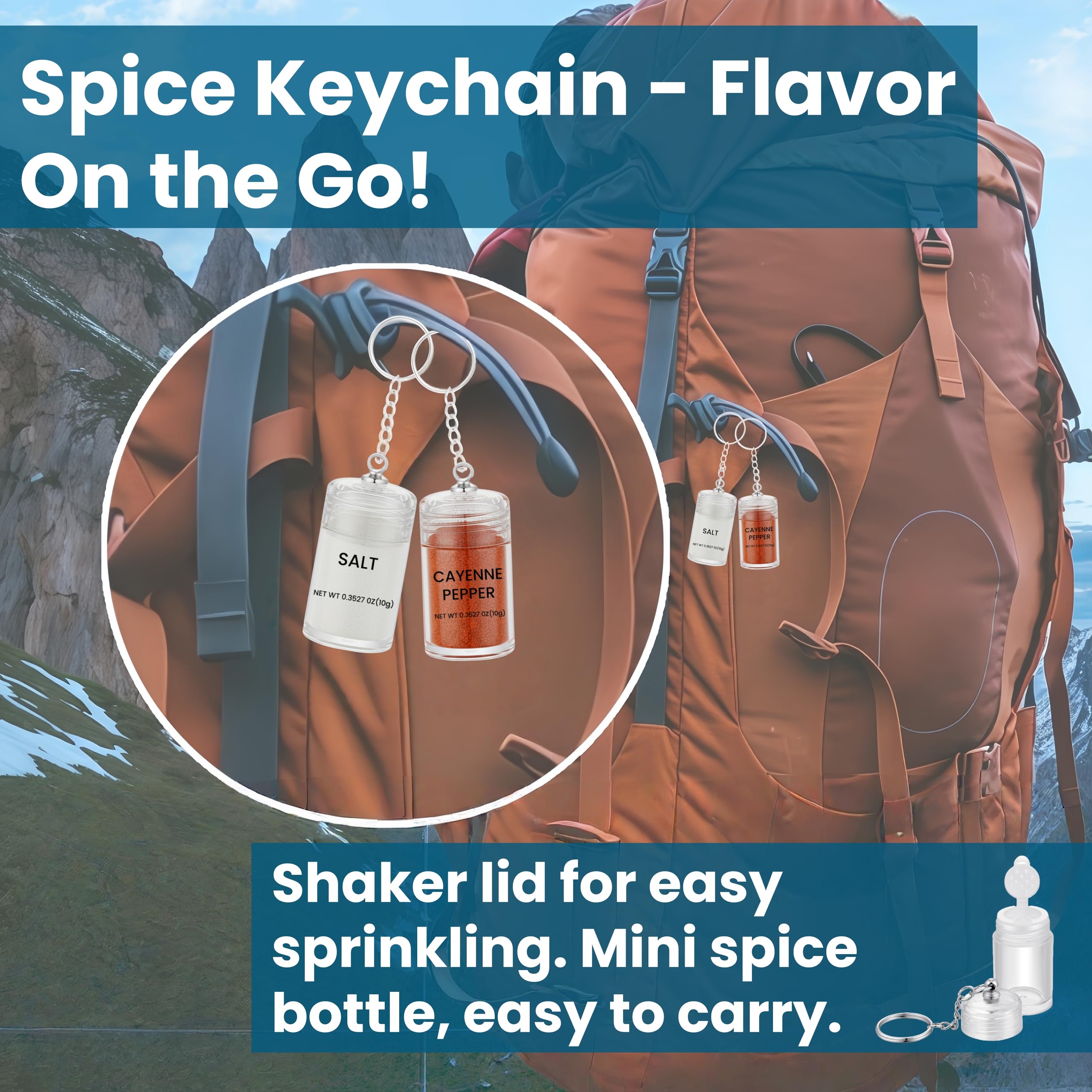 Generic mini salt keychain stickers pack for quick labeling on the go.