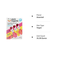 Generic Pure Organic Layered Fruit Bars Pineapple Passionfruit, refreshing snack for post-workout or break.