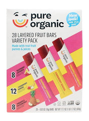 Generic Pure Organic Layered Fruit Bars Raspberry Lemonade, convenient on-the-go snack for busy days.
