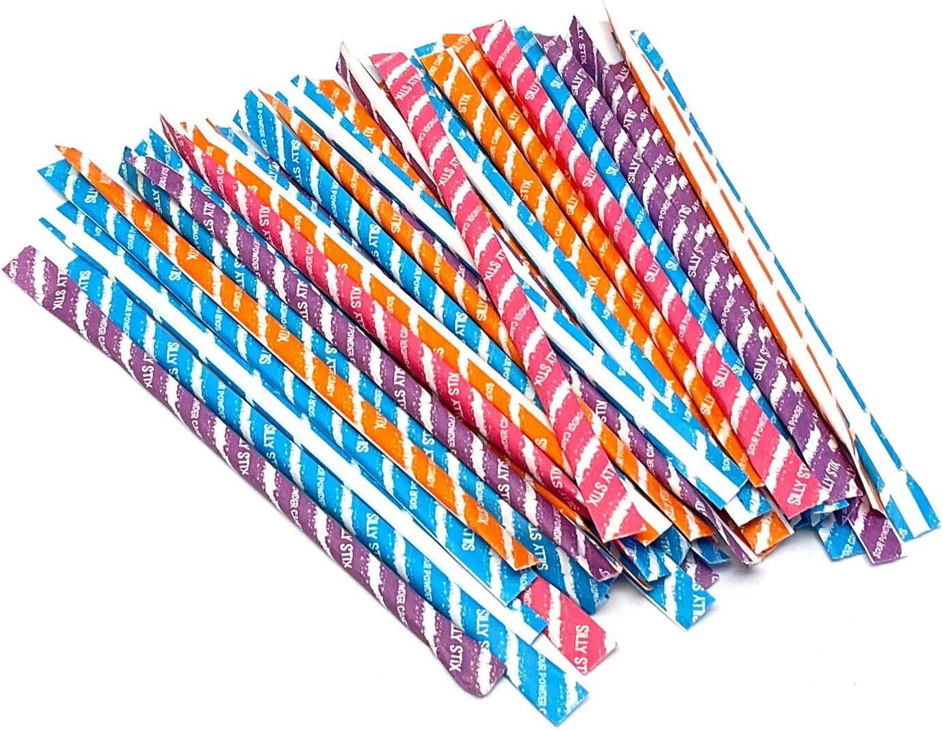 Generic Silly Stix packaging close-up, showcasing assorted flavors for parties.