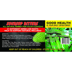 Generic Soursop Bitters bottle dispensing pour for post-meal digestion support.