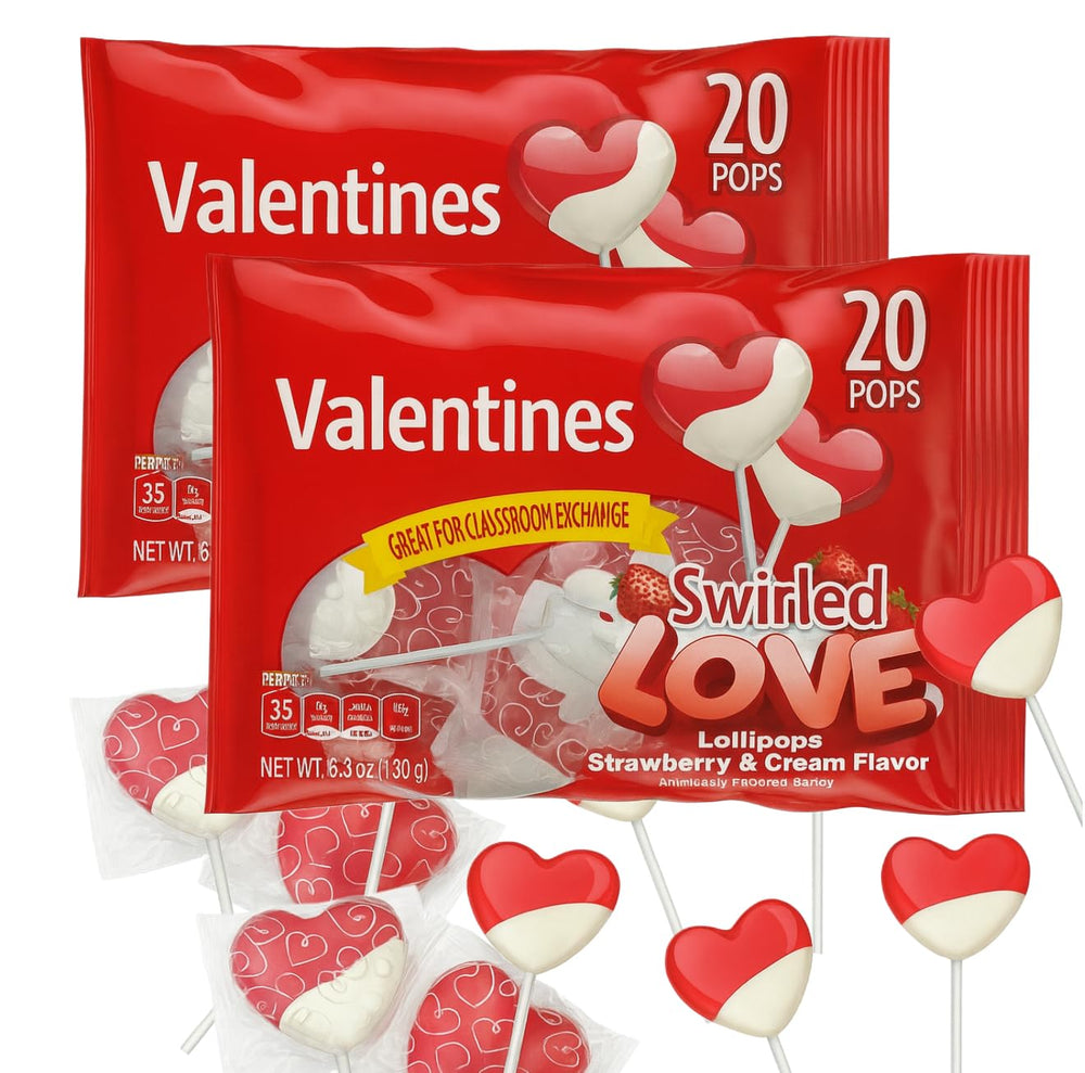 Generic Valentines classroom exchange candy, a convenient two-pack for teachers.