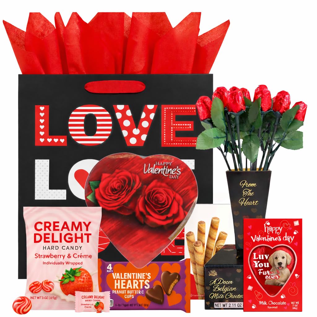 Generic valentines gift basket with heart box, ideal for gifting
