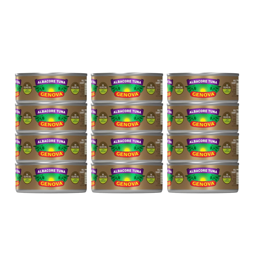 Genova premium albacore tuna in olive oil pack; rich flavor for Mediterranean dishes.