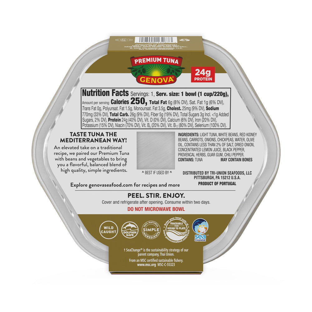 Genova wild-caught tuna close-up emphasizes sustainable sourcing