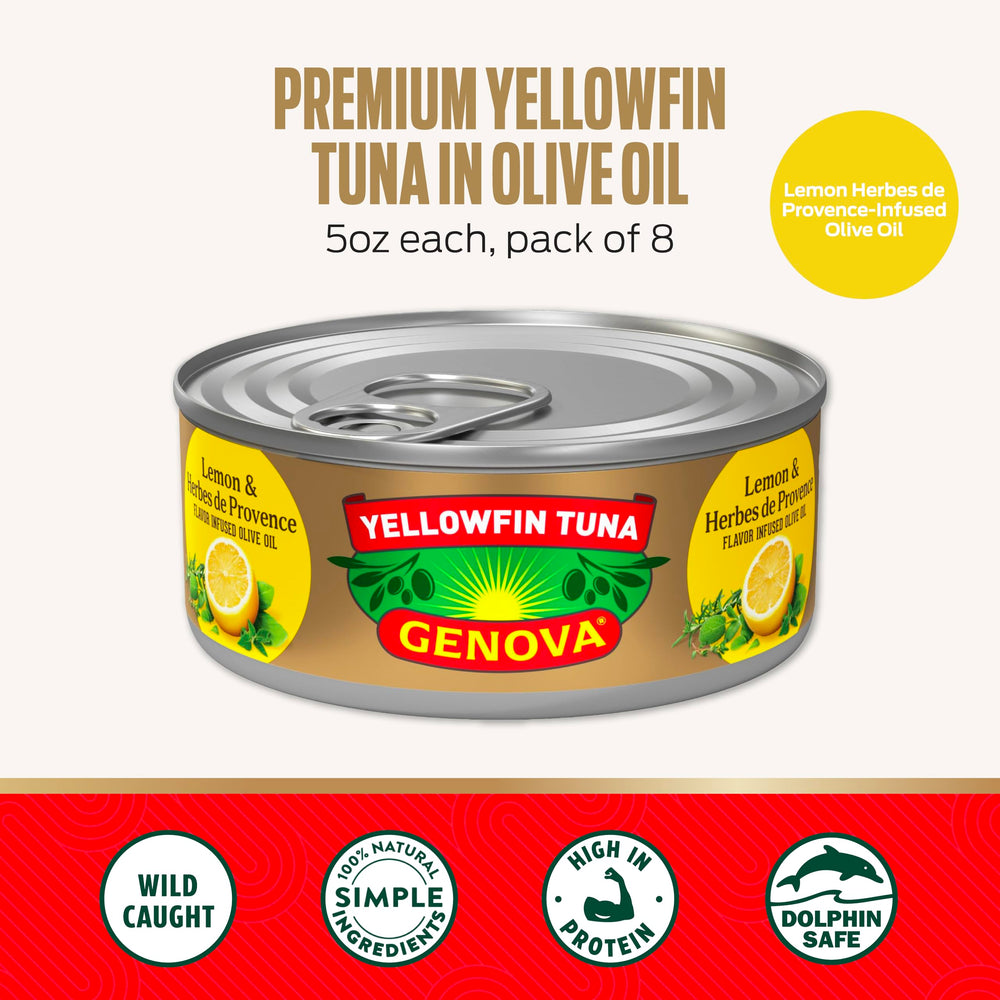 Genova yellowfin tuna plated-ready demonstrates quick, protein-rich meal ideas.