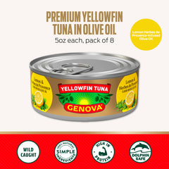 Genova yellowfin tuna plated-ready demonstrates quick, protein-rich meal ideas.