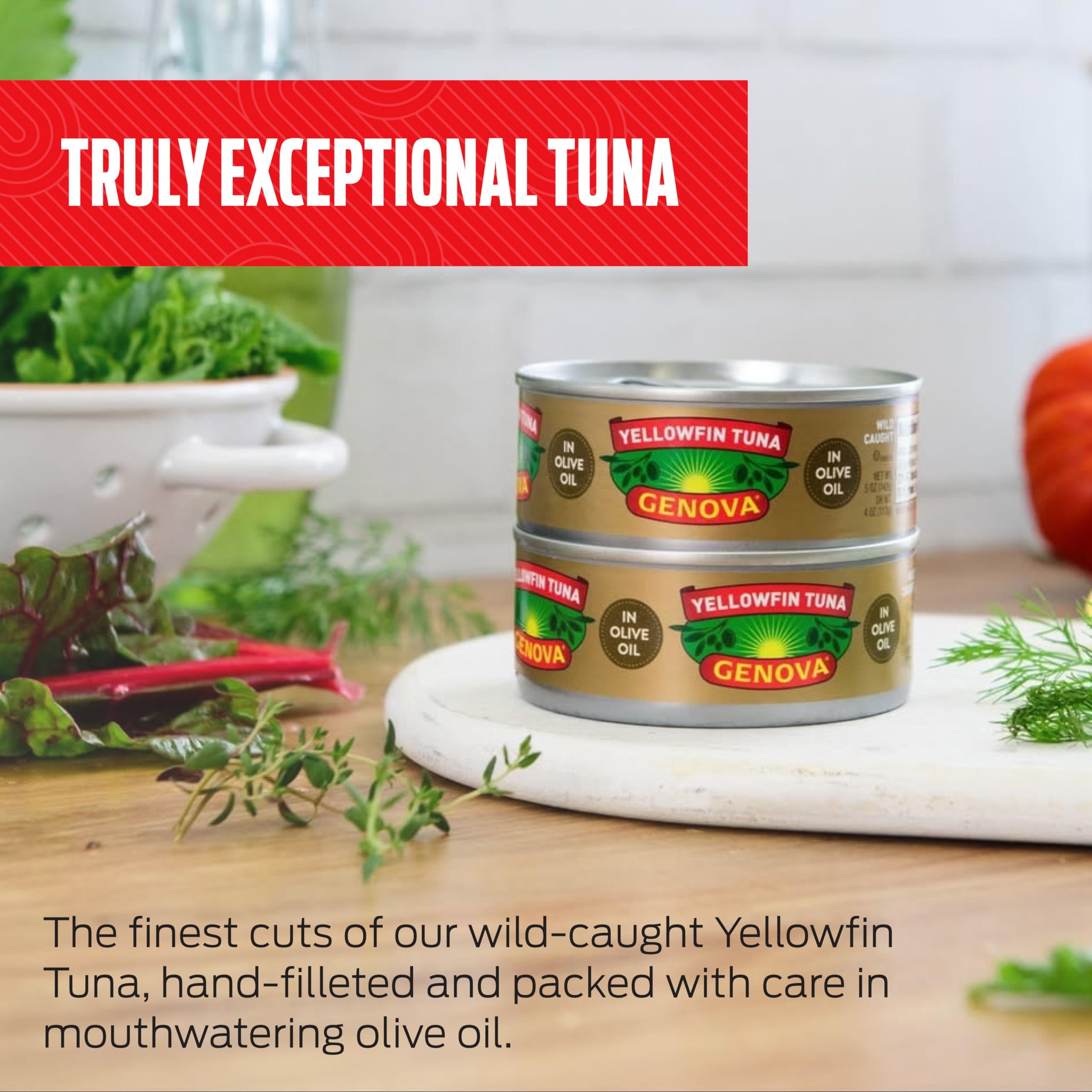Genova yellowfin tuna olive oil served in a bowl ready to enjoy.