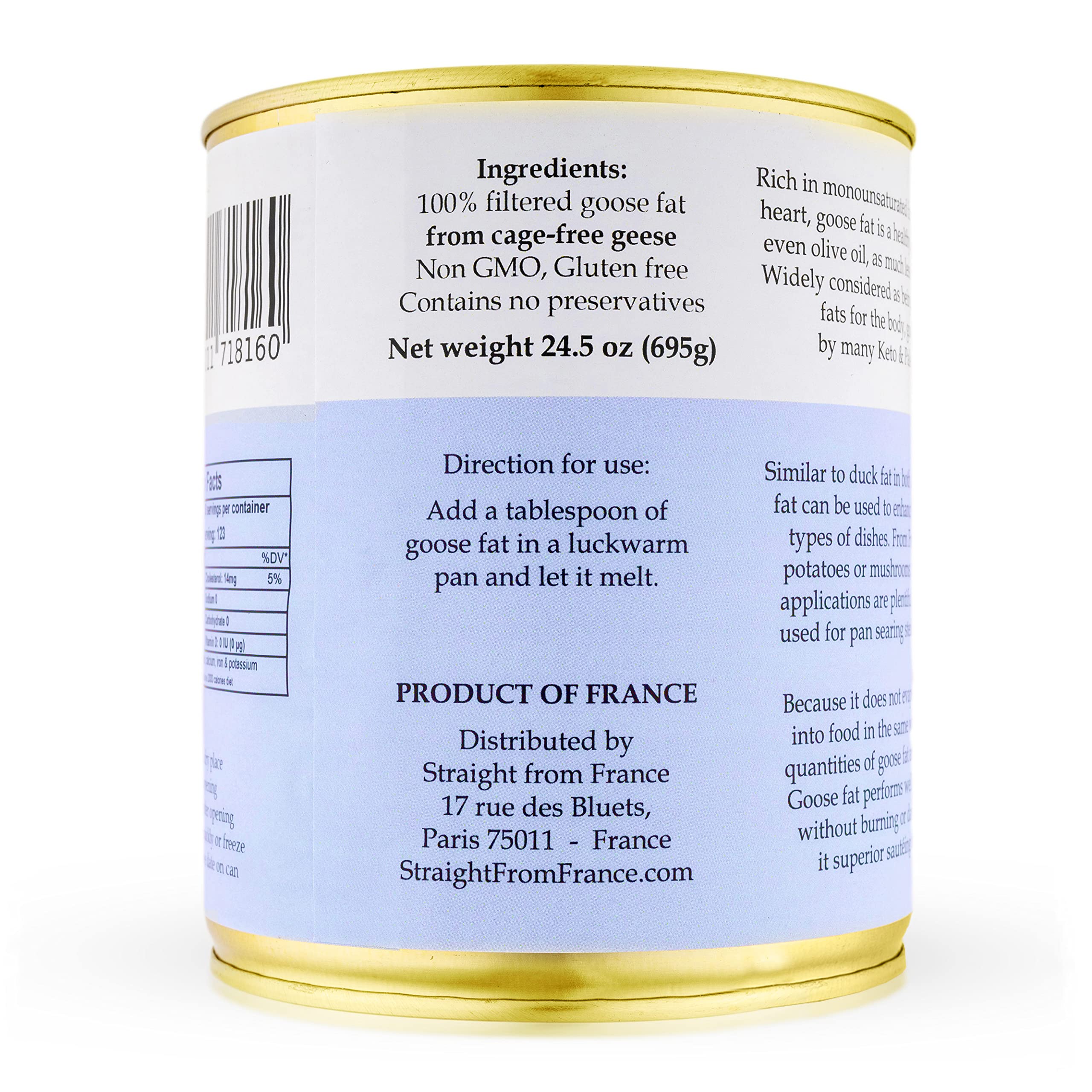 Genuinely French goose fat with potatoes for crispy, flavorful roasted potatoes