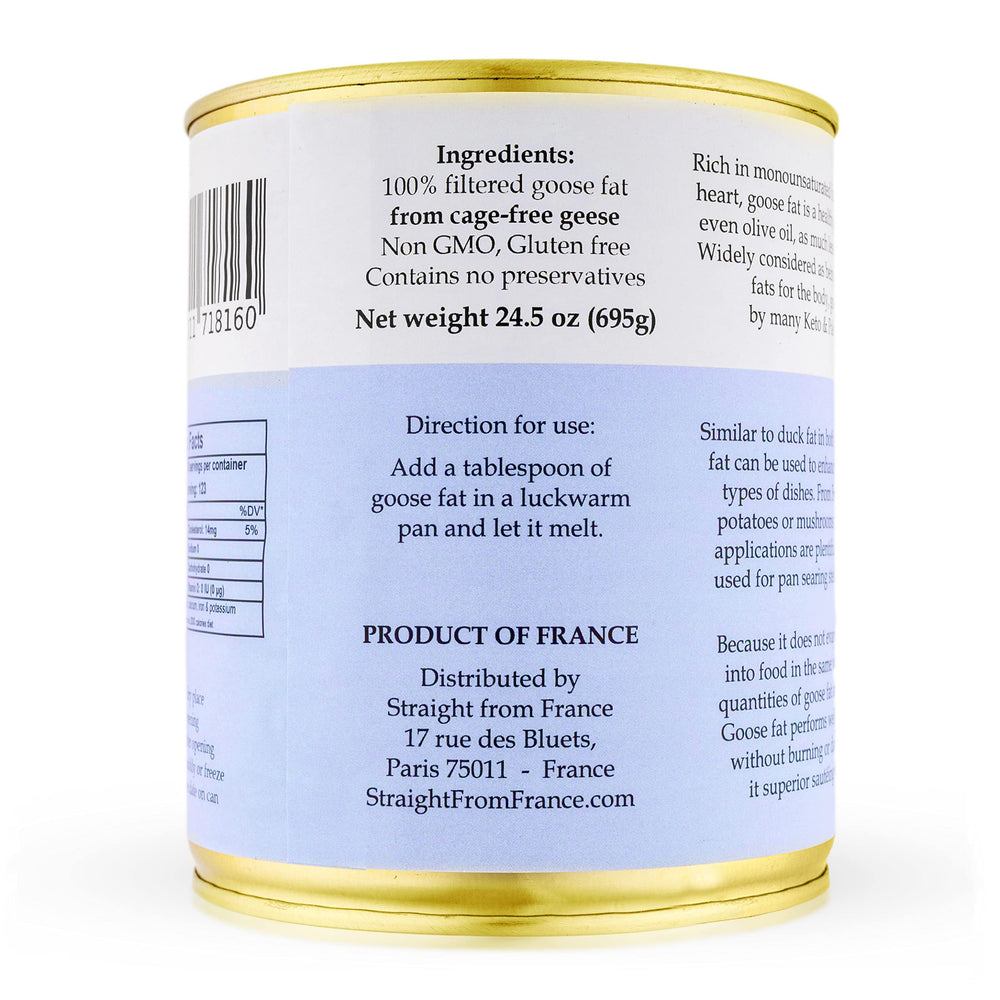 Genuinely French goose fat with potatoes for crispy, flavorful roasted potatoes