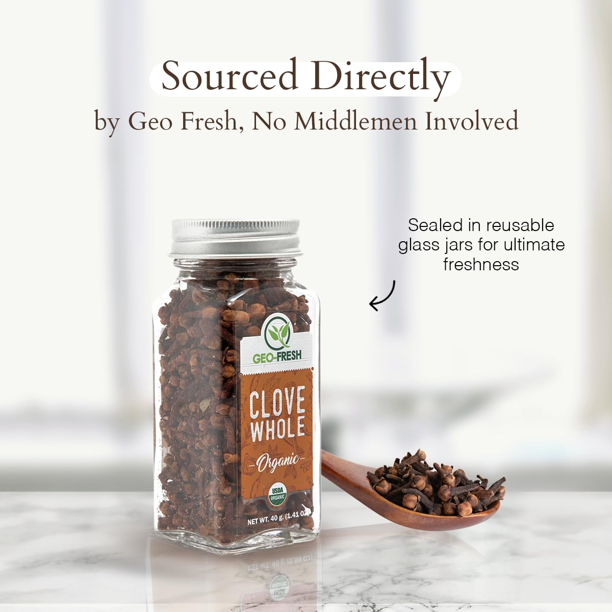 Geo-Fresh Cloves Whole Organic bulk pack on shelf for easy cooking