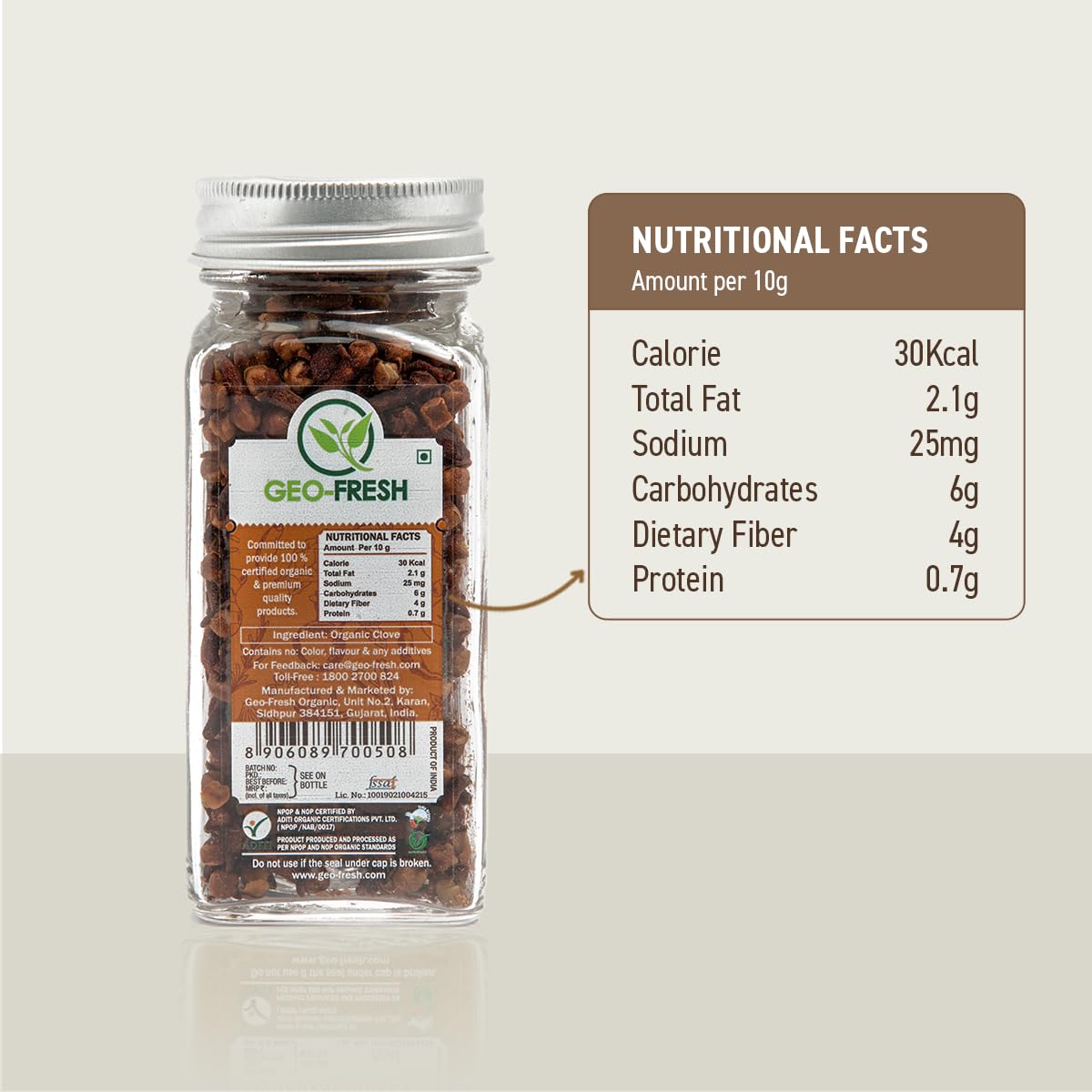 Geo-Fresh Cloves Whole Organic close-up showing rich essential oils