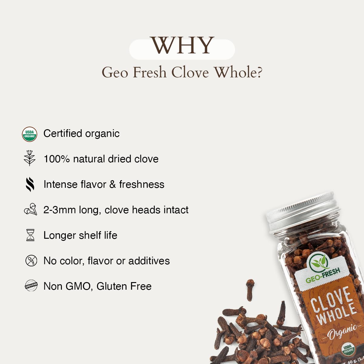 Geo-Fresh Cloves Whole Organic origin India farm scene authenticity