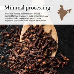 Geo-Fresh Clove Powder in spice bowl delivers warm aroma for chai and desserts
