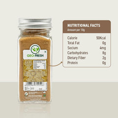 Geo-Fresh Ginger Powder on a spoon showcasing bold aroma for baking and beverages.
