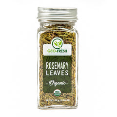 Geo-Fresh Organic Rosemary Leaves close-up, highlighting aroma ideal for seasoning roasts and vegetables.