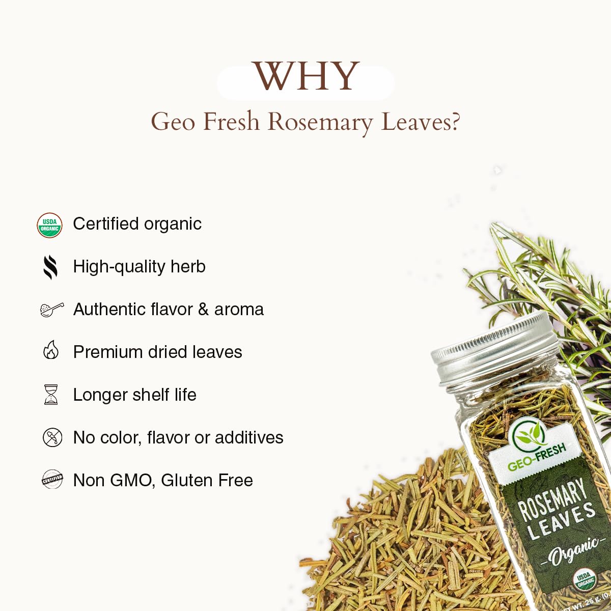 Geo-Fresh rosemary garnish on focaccia for herbal brightness.