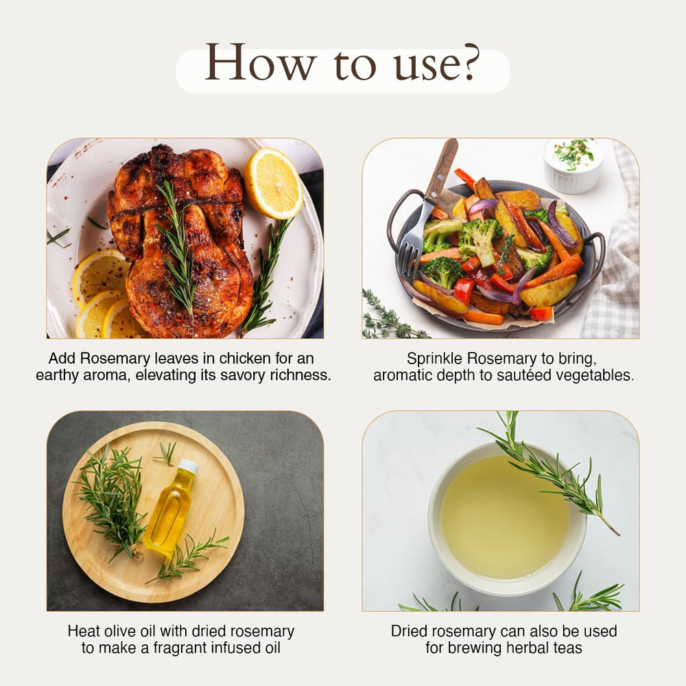 Geo-Fresh rosemary infuses oil for savory dressings.