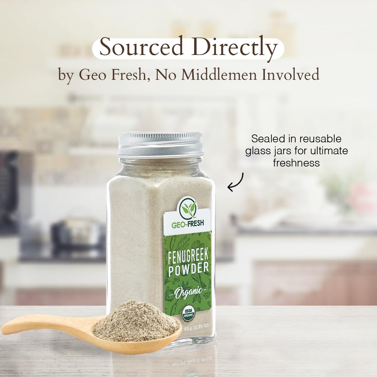 Geo-Fresh fenugreek powder used as a hair mask for nourishing scalp care.