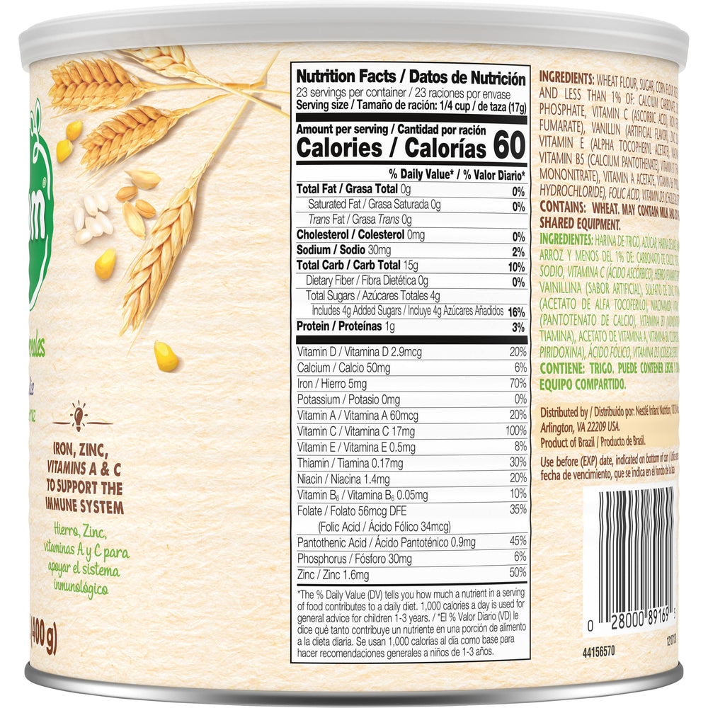 Gerber Nestum 3 Cereals with a toddler during breakfast