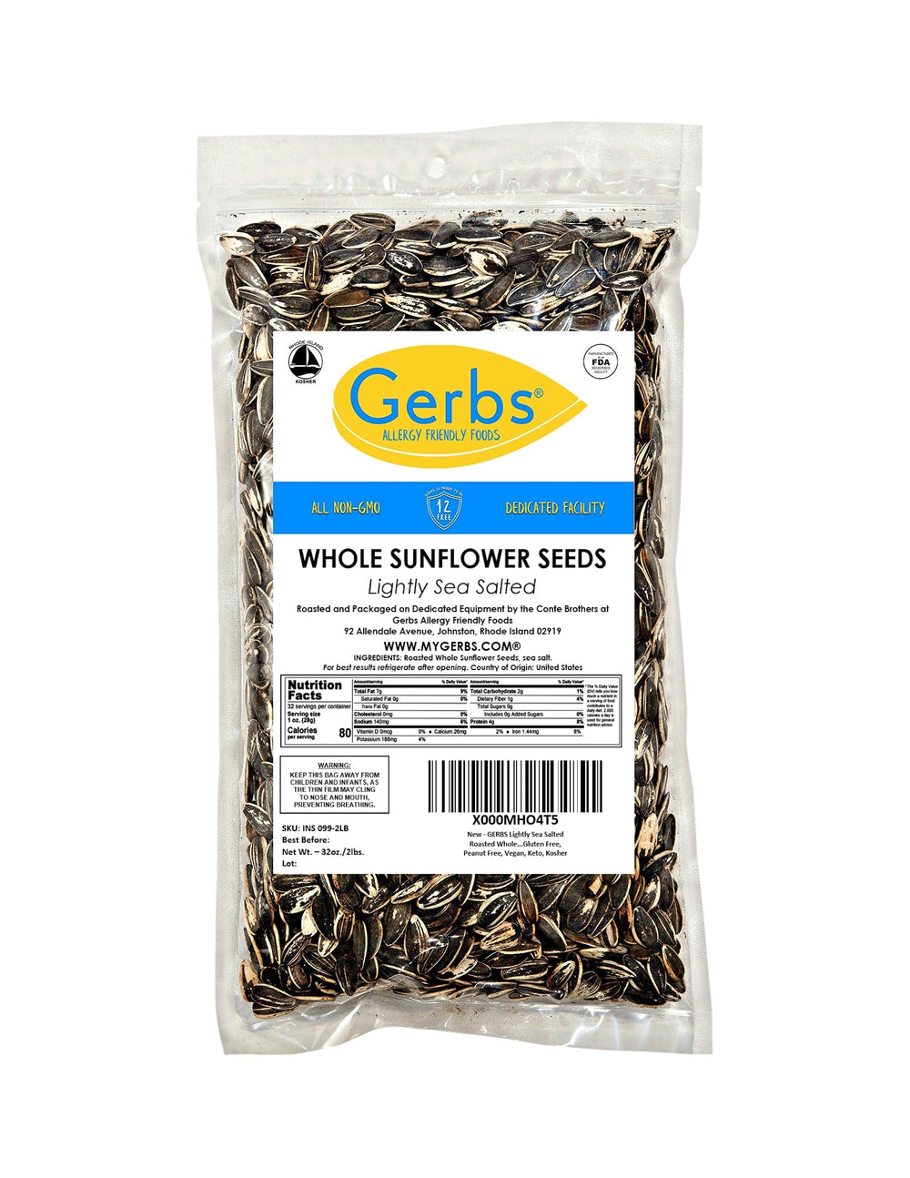 Gerbs allergen-free packaging keeps product fresh and safe.
