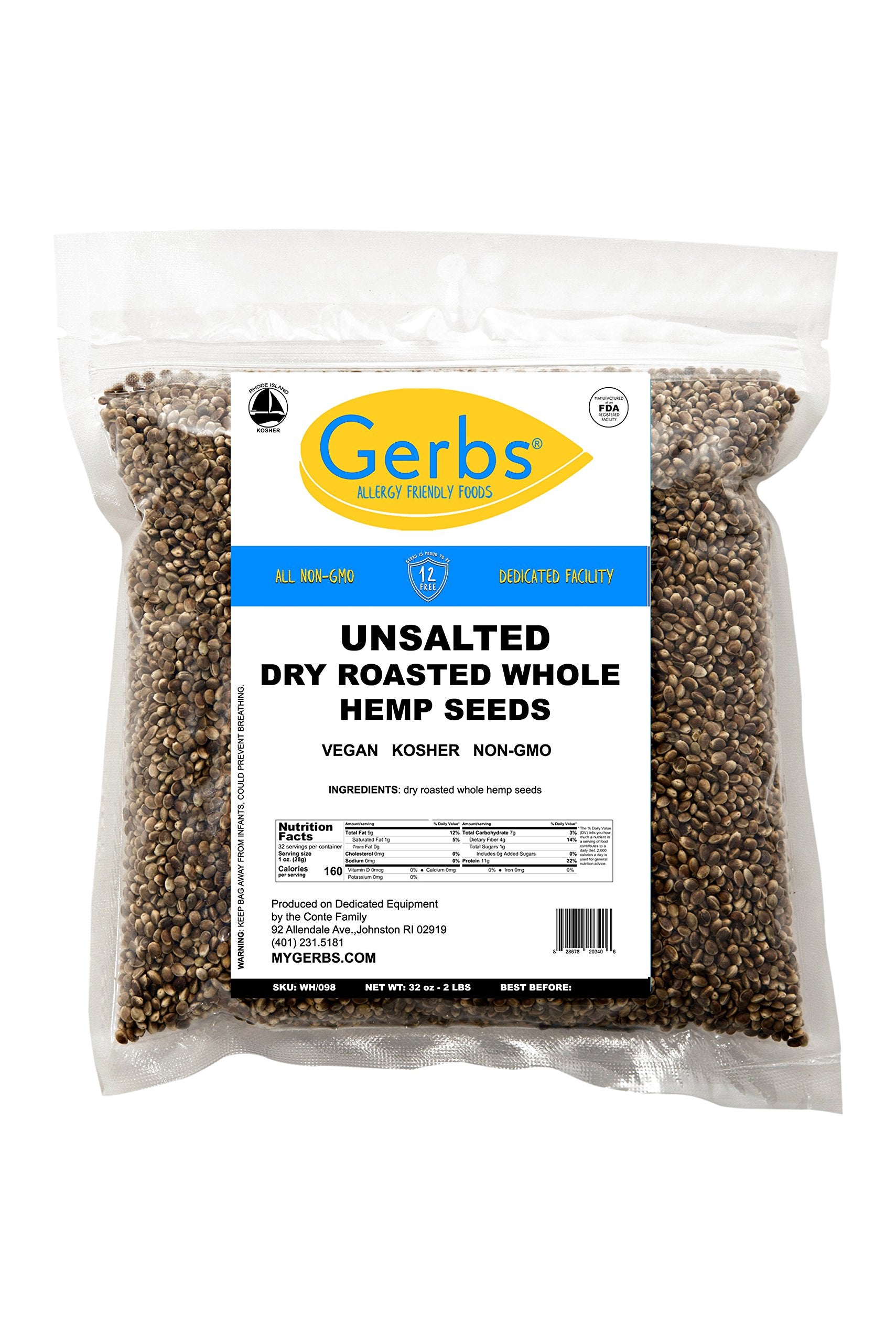 GERBS gluten-free and allergen-free claim for safe pantry staple.