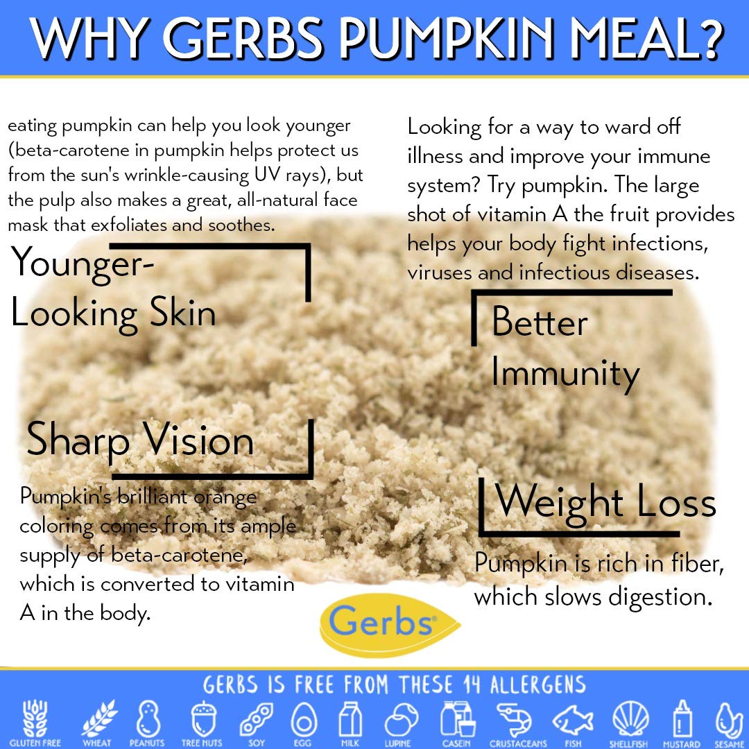 Gerbs Ground Pumpkin Seed Meal scoop ready to blend into smoothies.